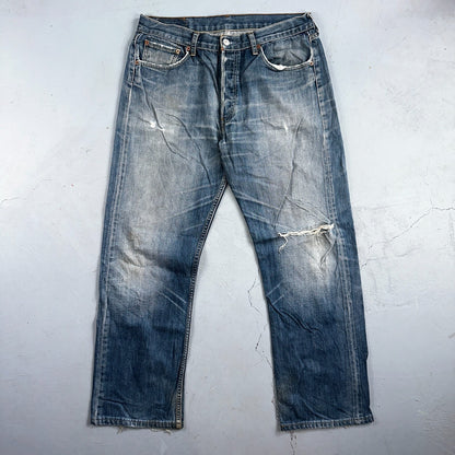 Levis 501 Vintage Y2K XX Straight Leg Jeans Blue Med Wash 34x34 Act 32x29