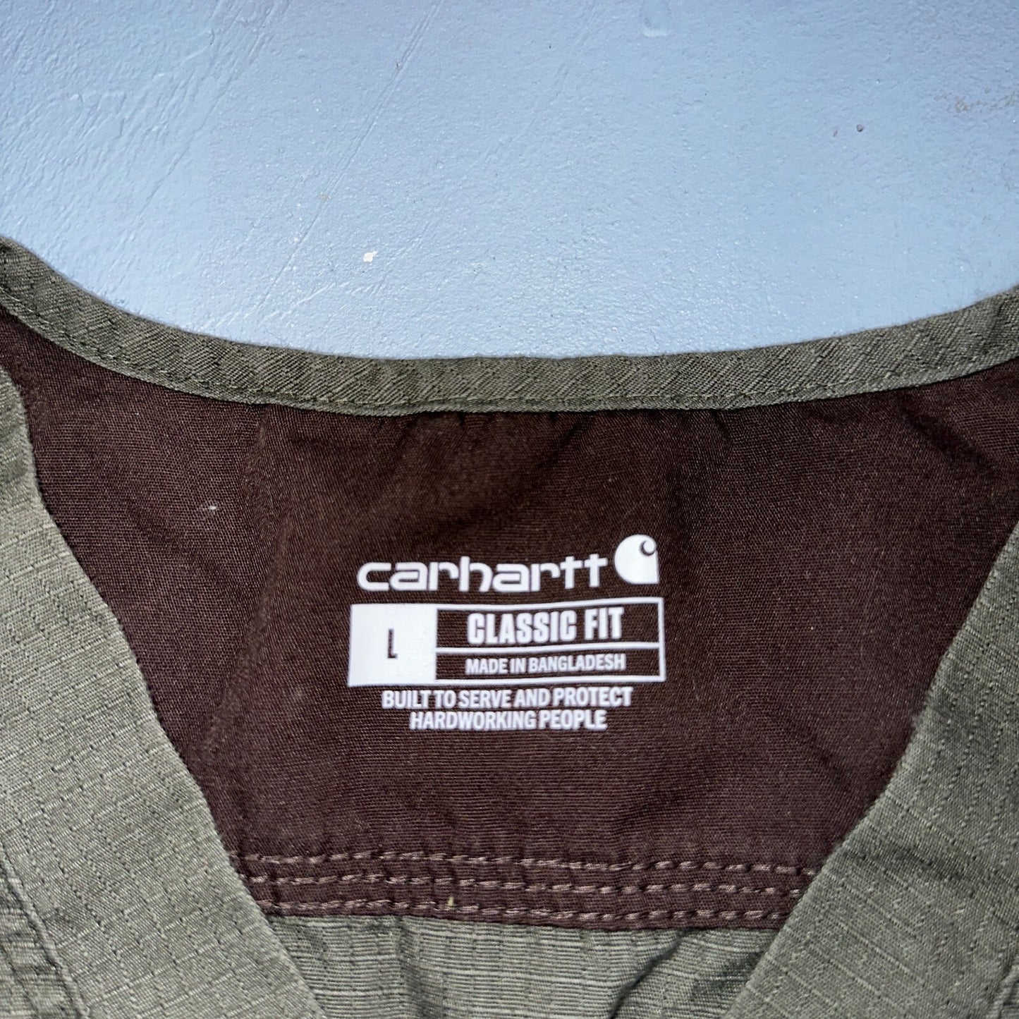 Carhartt C15208 Men's Scrub Top Shirt Multi Pocket Size L Olive Green