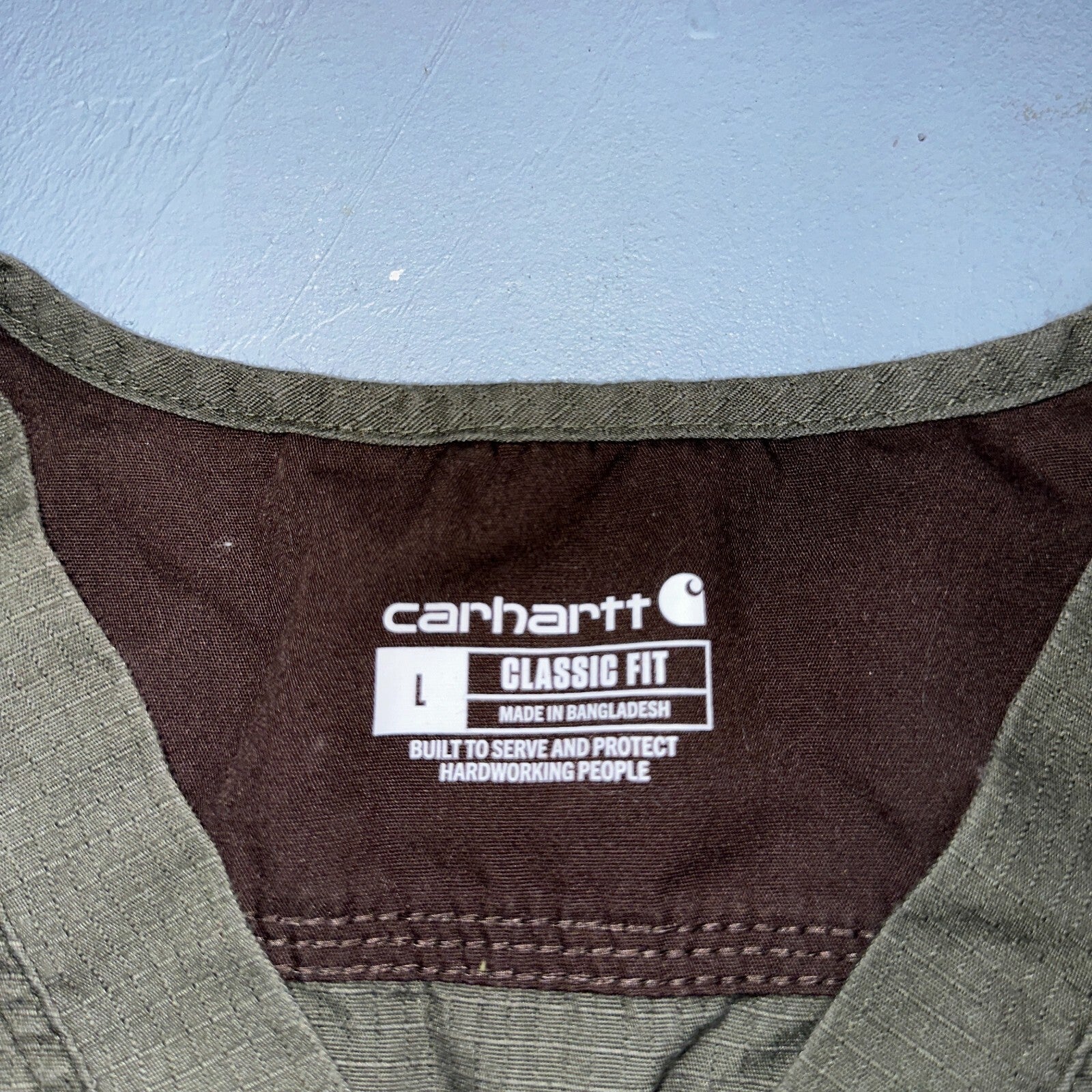 Carhartt C15208 Men's Scrub Top Shirt Multi Pocket Size L Olive Green