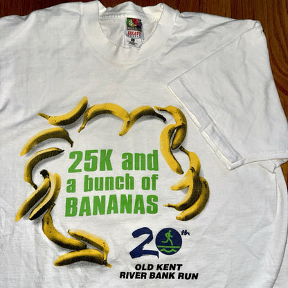 USA Track Field Funny Bananas VTG T Shirt 90s Single Stitch 25K Quote Fruit Joke