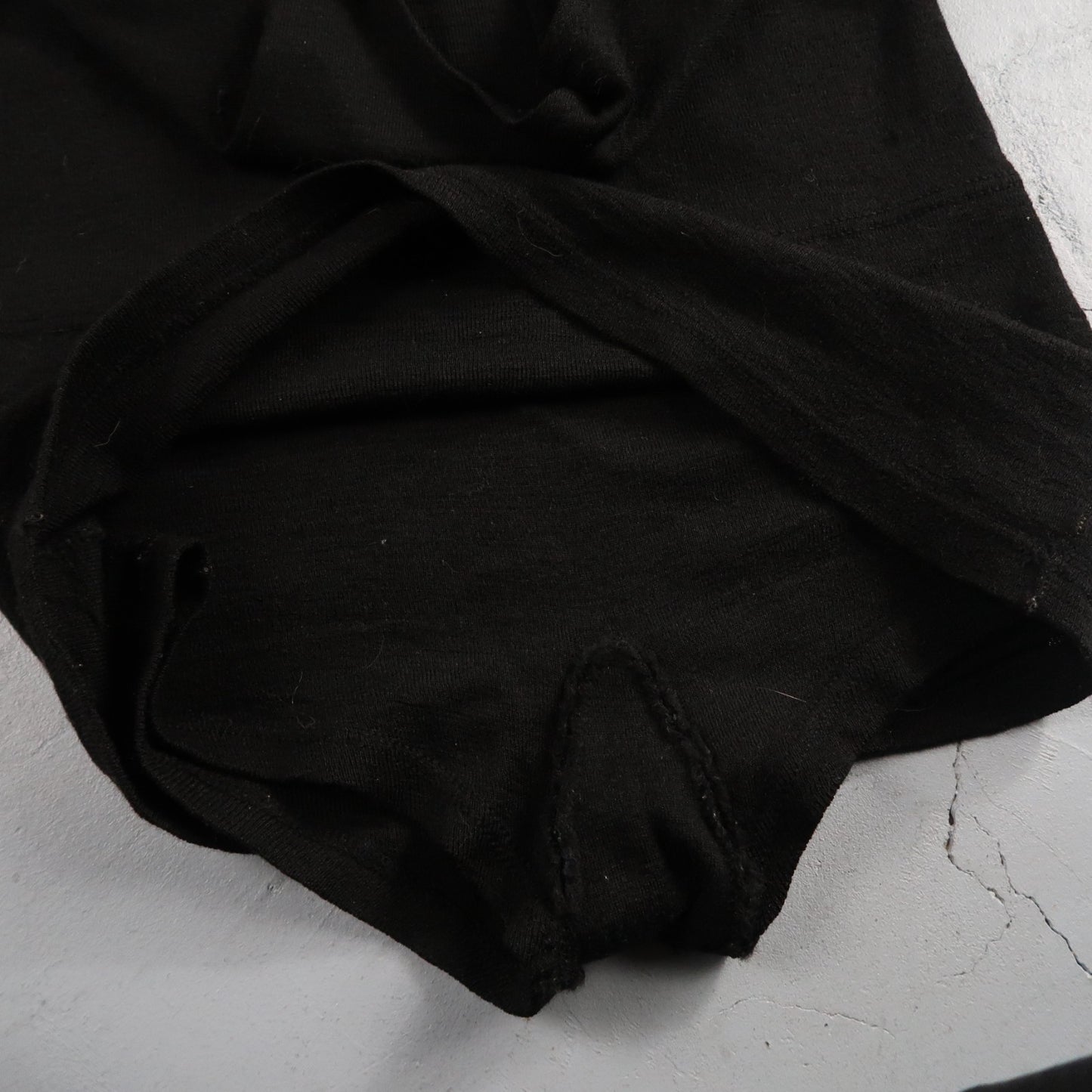 Antique 1920s Black Solid Wool Bathing Suit Women Swimsuit Art Deco 20s 30s