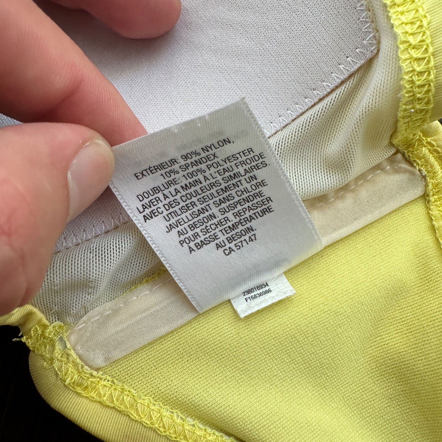 Yellow Womens Swim Suit Top Size S Lace Ruffle Strapless Padded Plus Extra