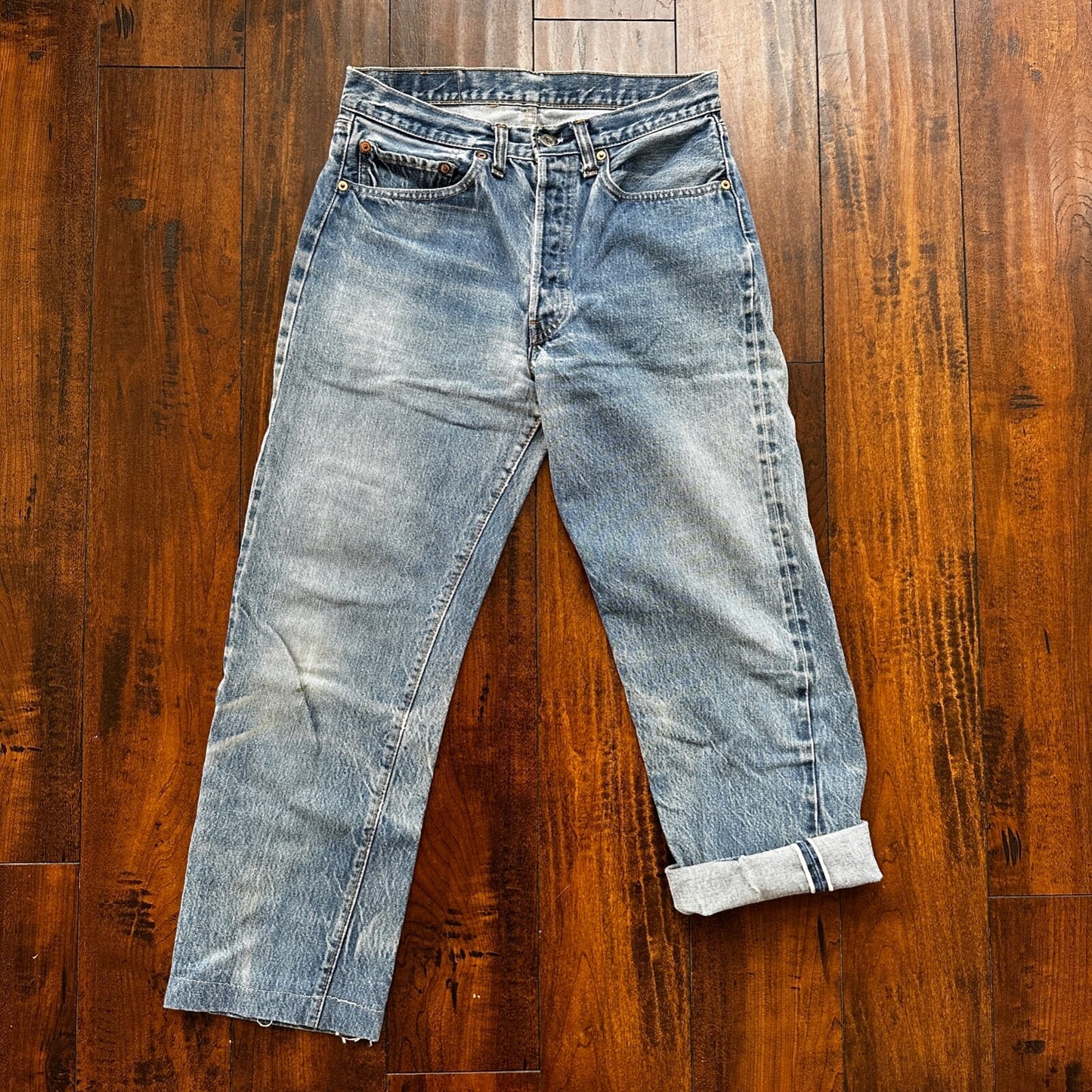 Levis Vintage 80s Redline Selvedge USA 501 XX Jeans 66 70s 32x34 Act 29x25