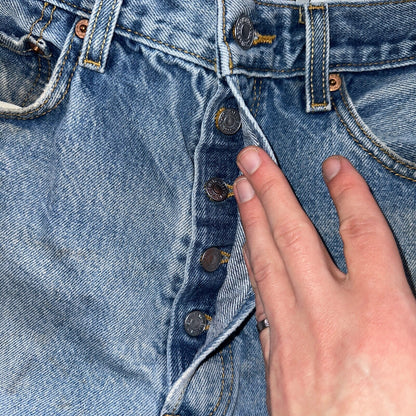 Levis 501 Vintage Y2K XX Straight Leg Jeans 90s Blue Med Wash 33x33 Act 30x30