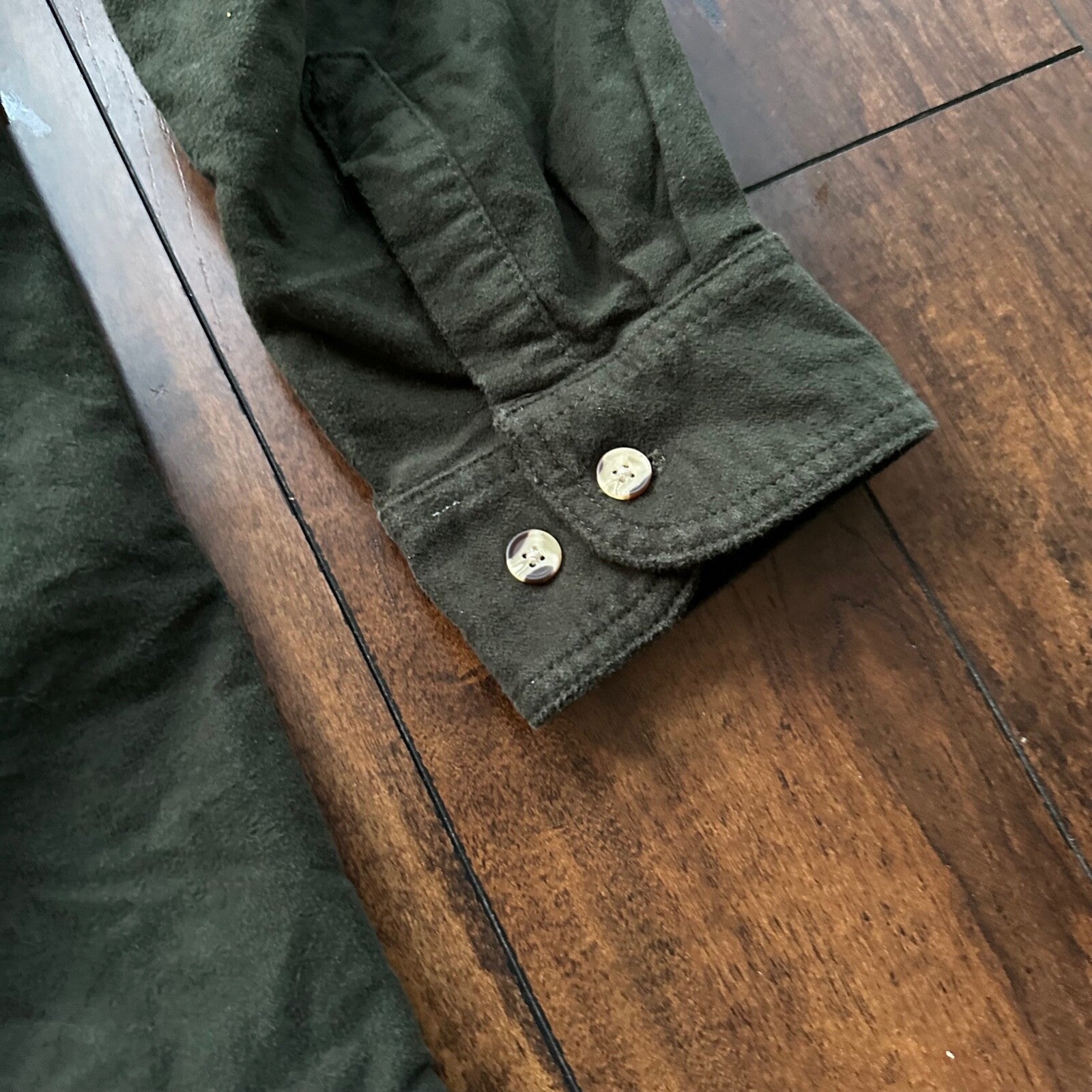 Five Brother Tallman Heavy Flannel Chamois Hunting Shirt Green Olive XL Tall VTG