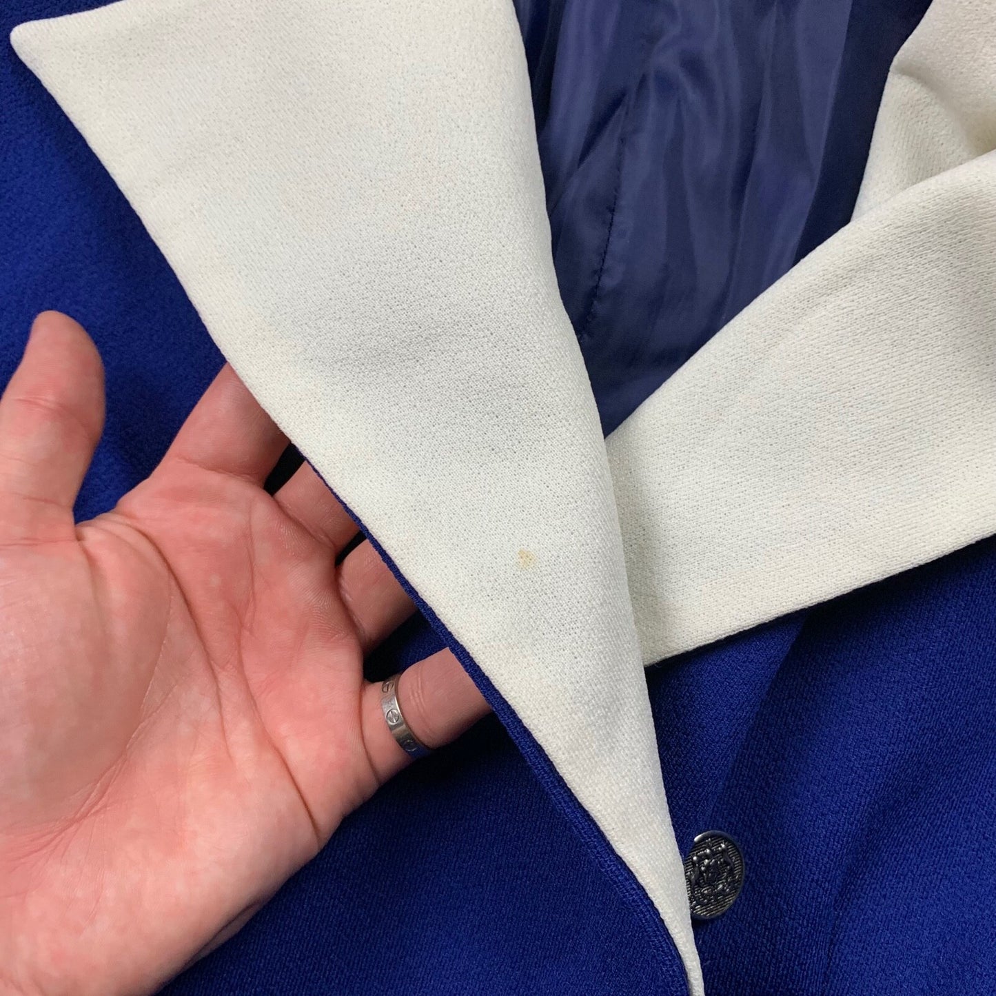 Vintage USA Rockabilly Womens Dress Jacket Blue 60s 70s Top Blazer Sanforized