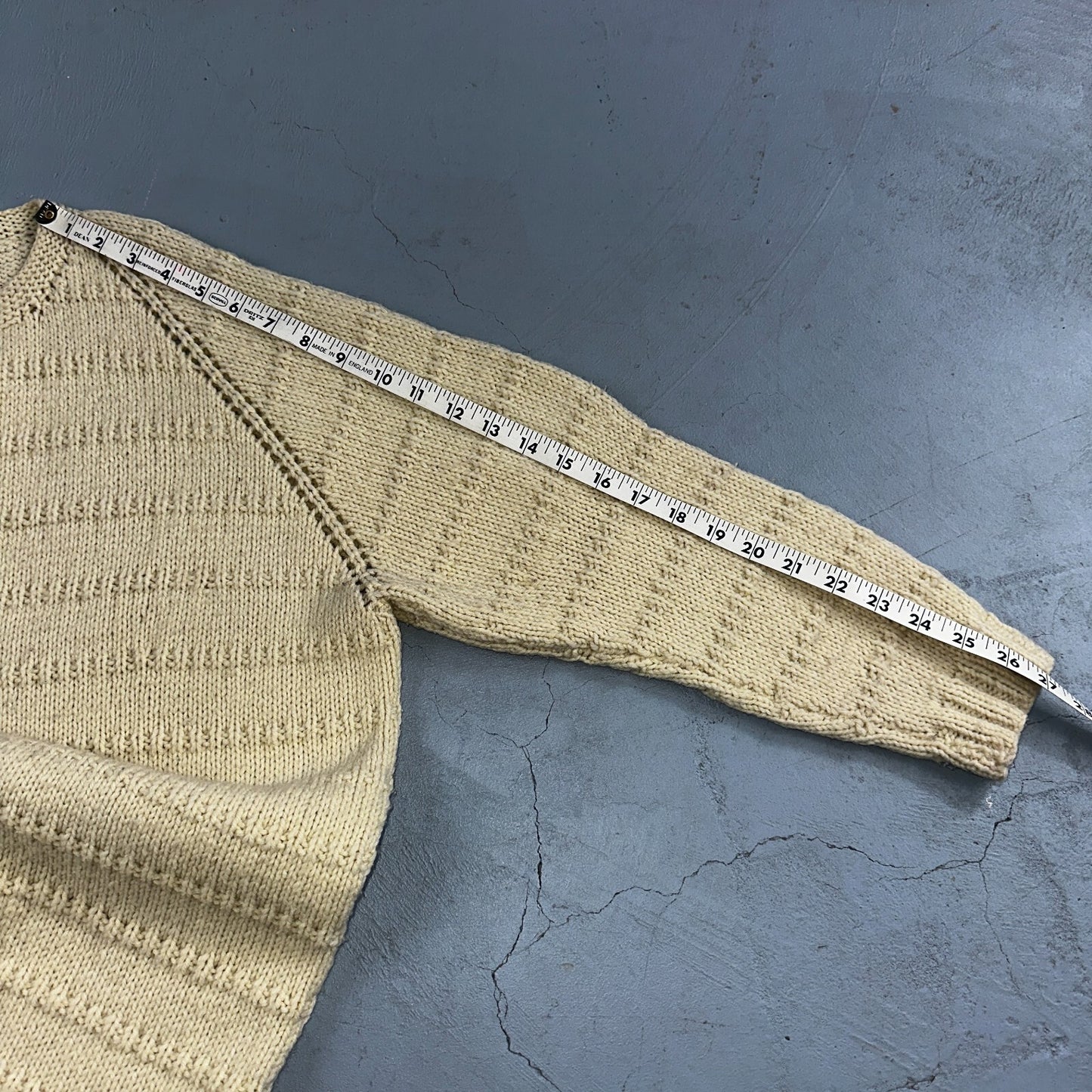 1970s VTG Sweater Cable Knit 70s 80s Ivory Off White Warm Grandma Core Button Up