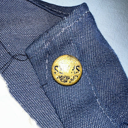 Vintage Sears Sanforized Denim Union Made Blue Jean Bib Overalls 36x28 60s