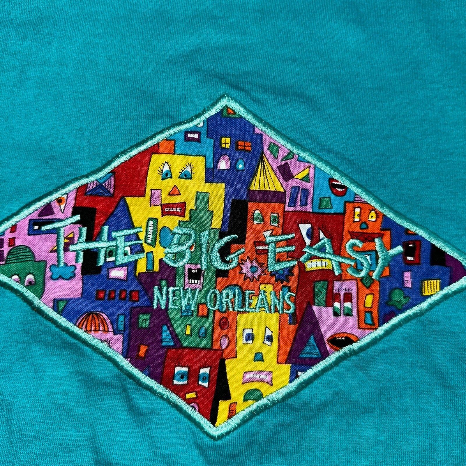 New Orleans Big Easy Embroidery VTG T Shirt 90s Single Stitch Travel USA Fun