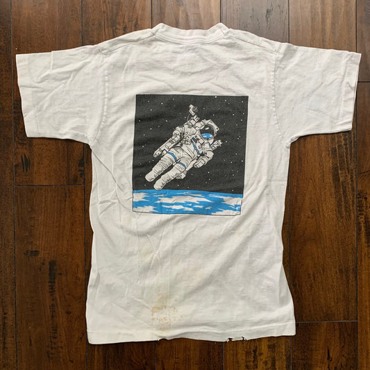 Astronaut 90s Vintage T Shirt Single Stitch Earth Day Space Tesla Cool Fly Rap