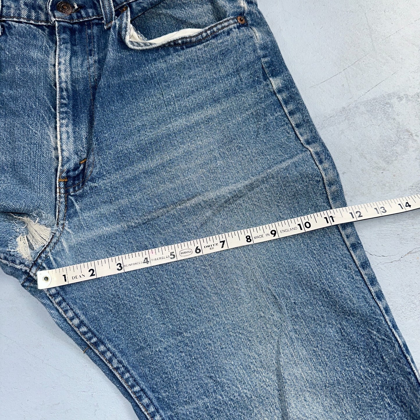 Levis 517 Vintage 80s USA Orange Tab Bootcut Flare Blue Worn Jeans Act 33x29