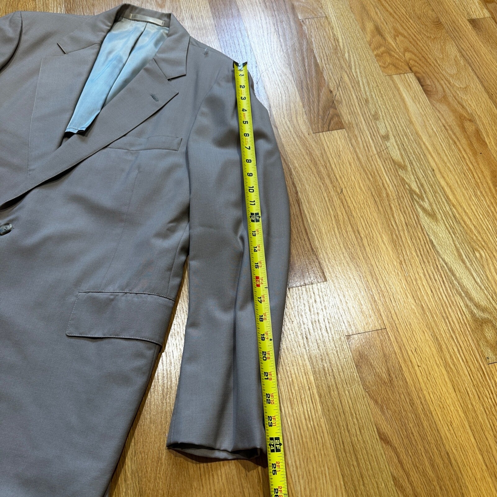 1960s Beige Sport Jacket VTG Mens Suit 44 36x29 Rockabilly Solid Tan Pants 60s