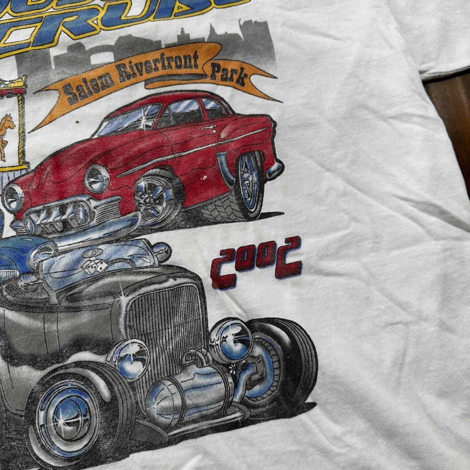Carousel Cruise Cars 2002 VTG T Shirt Nascar Racing Old Antique Salem Riverfront