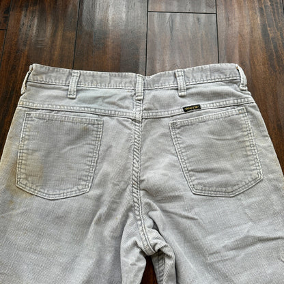 VTG 60s Wrangler USA Grey Corduroy Pants 34S 70s 33x23 Capri Cut Cowboy RARE