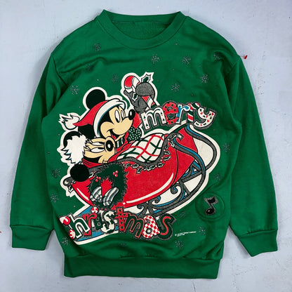 Vintage Disney Christmas Sweatshirt Crewneck Cartoon Mickey Happy Holidays Cute