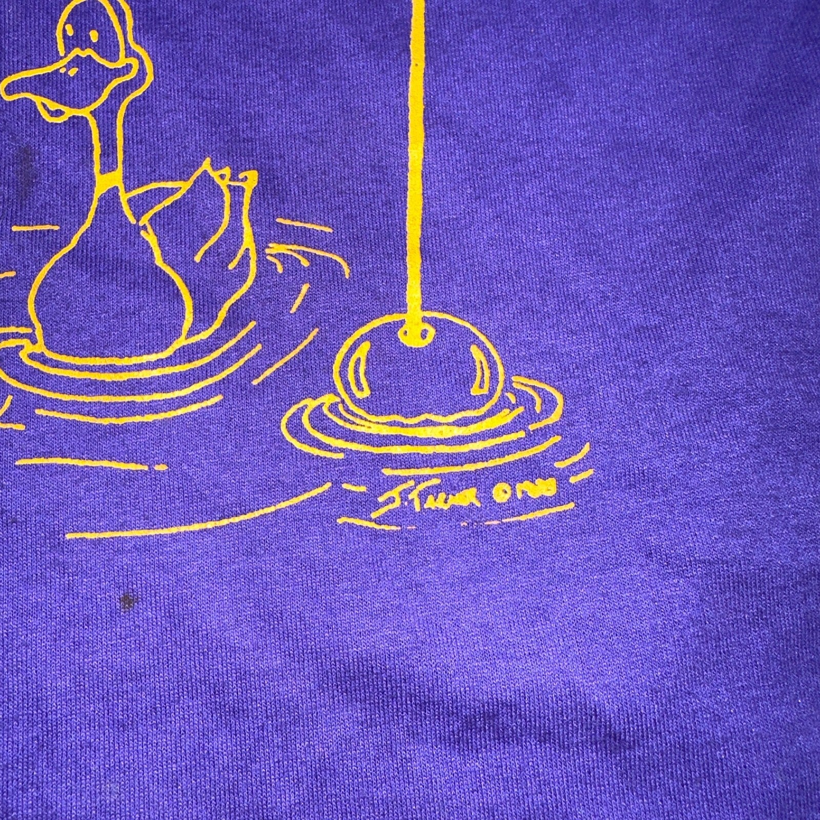 Hanes 80s Rubber Duck Purple Funny VTG T Shirt 1980s March Dimes Rap Oregon