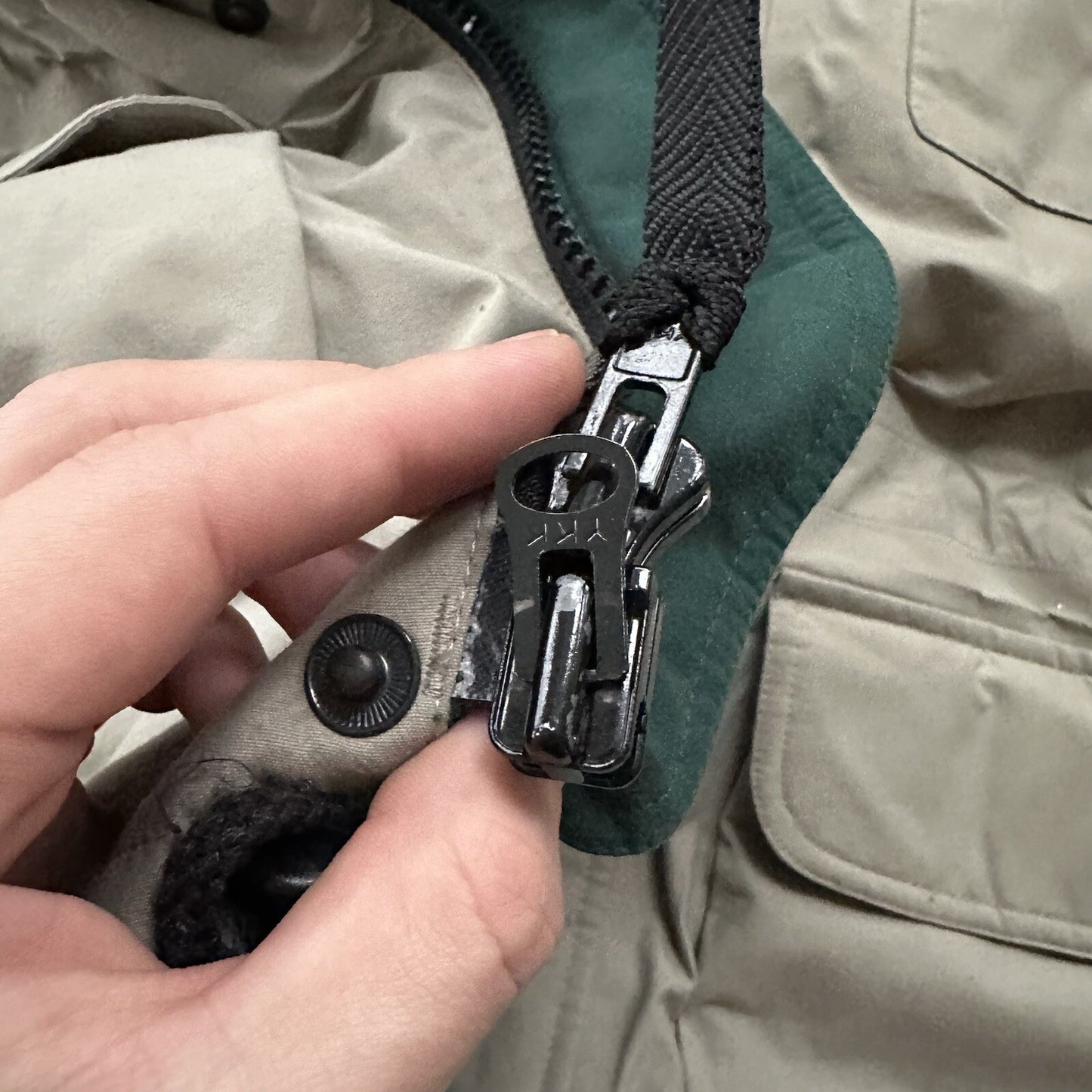 Vtg Eddie Bauer Mens L Goose Down Puffer Jacket Parka Coat Gore Tex Zip 80s 90s