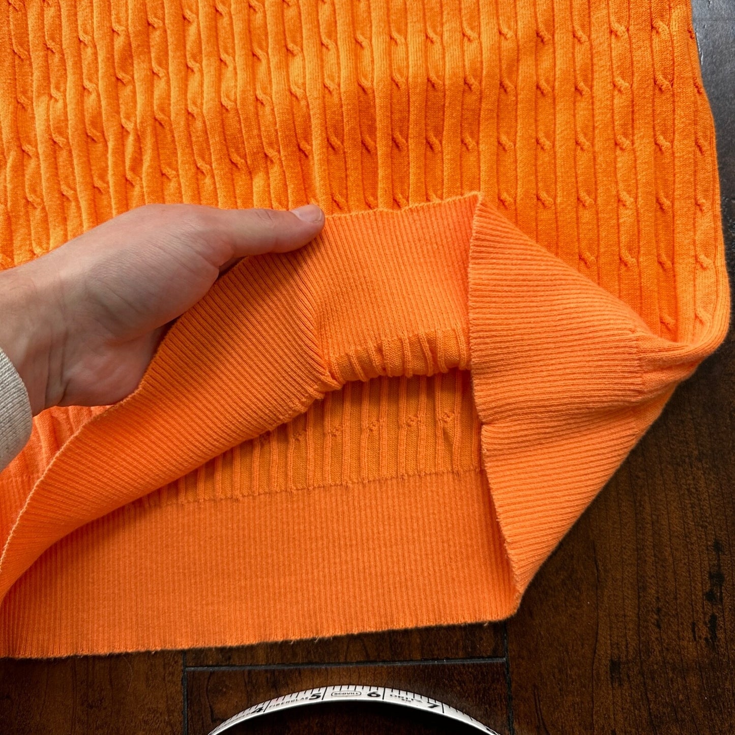 Eddie Bauer Tank Top Womens L Orange Knit Pima Cotton Soft VTG Style Vest Cool