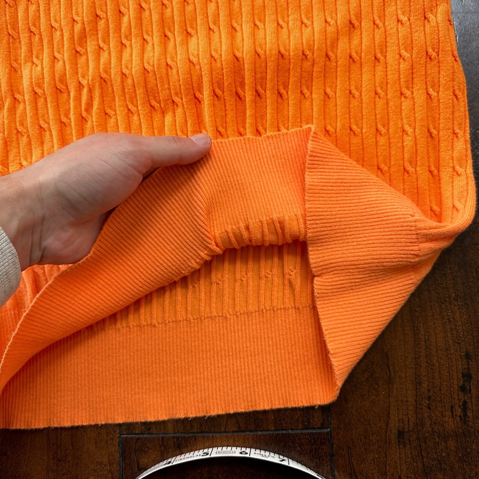 Eddie Bauer Tank Top Womens L Orange Knit Pima Cotton Soft VTG Style Vest Cool