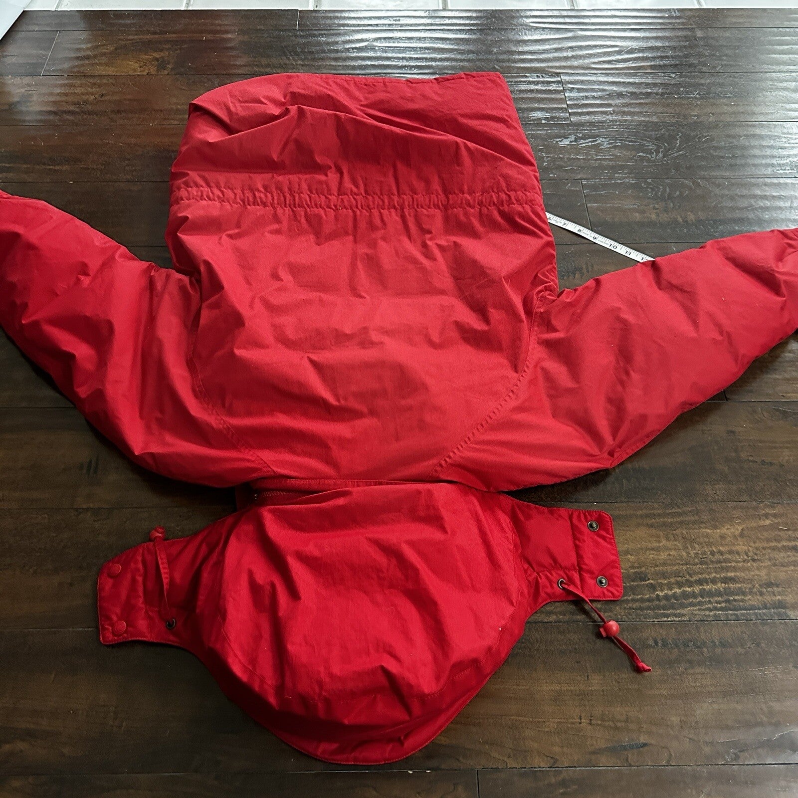 Vtg. Eddie Bauer Goose Down Red Snow Insulated Heavy Hooded Jacket 80s M Korea