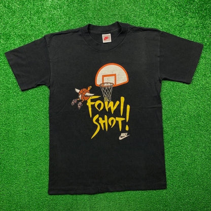 Vintage Nike T Shirt USA Rare Basketball Jordan Funny Owl Shot Cartoon Rap 90s