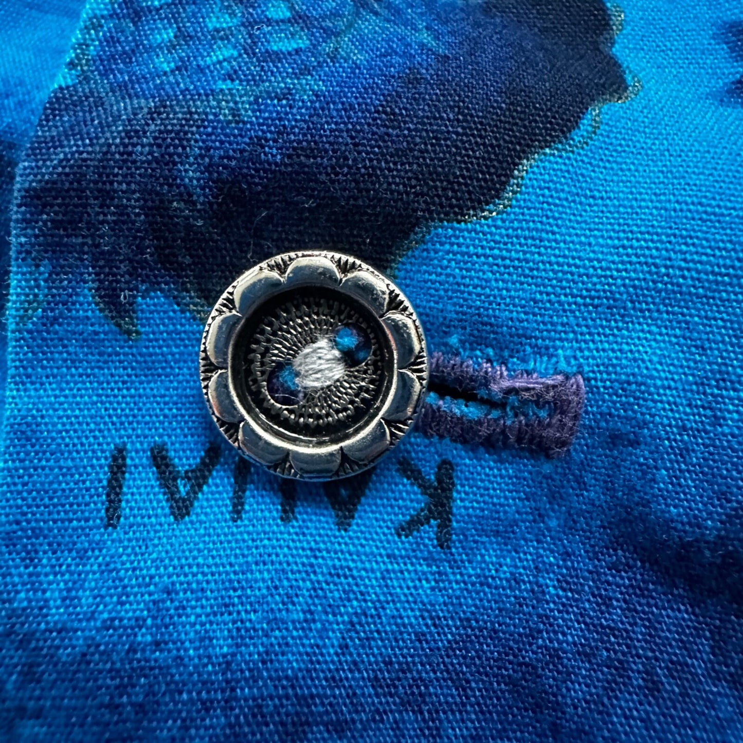 Ui-Maikai Vintage 1960s Barkcloth Blue Hibiscus Dress And Shirt Rockabilly Rare