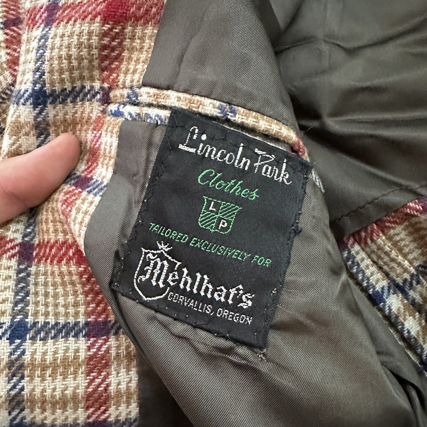 1960s 1970s Tan Pinstripe VTG Suit Jacket Sportcoat 40 Wool Checker Rockabilly