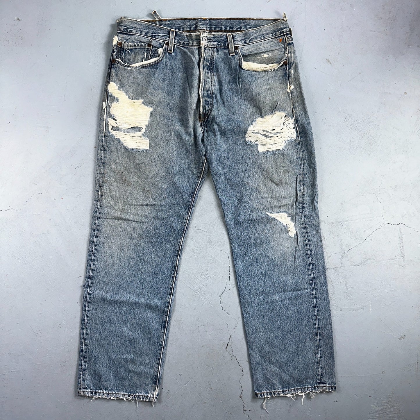 Levis 501 Vintage Y2K 90s XX Straight Leg Jeans Blue Light Wash 38x30 Act 36x30