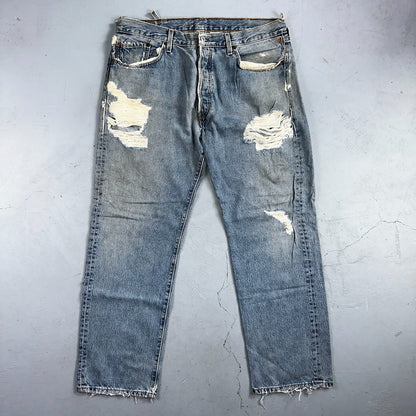 Levis 501 Vintage Y2K 90s XX Straight Leg Jeans Blue Light Wash 38x30 Act 36x30