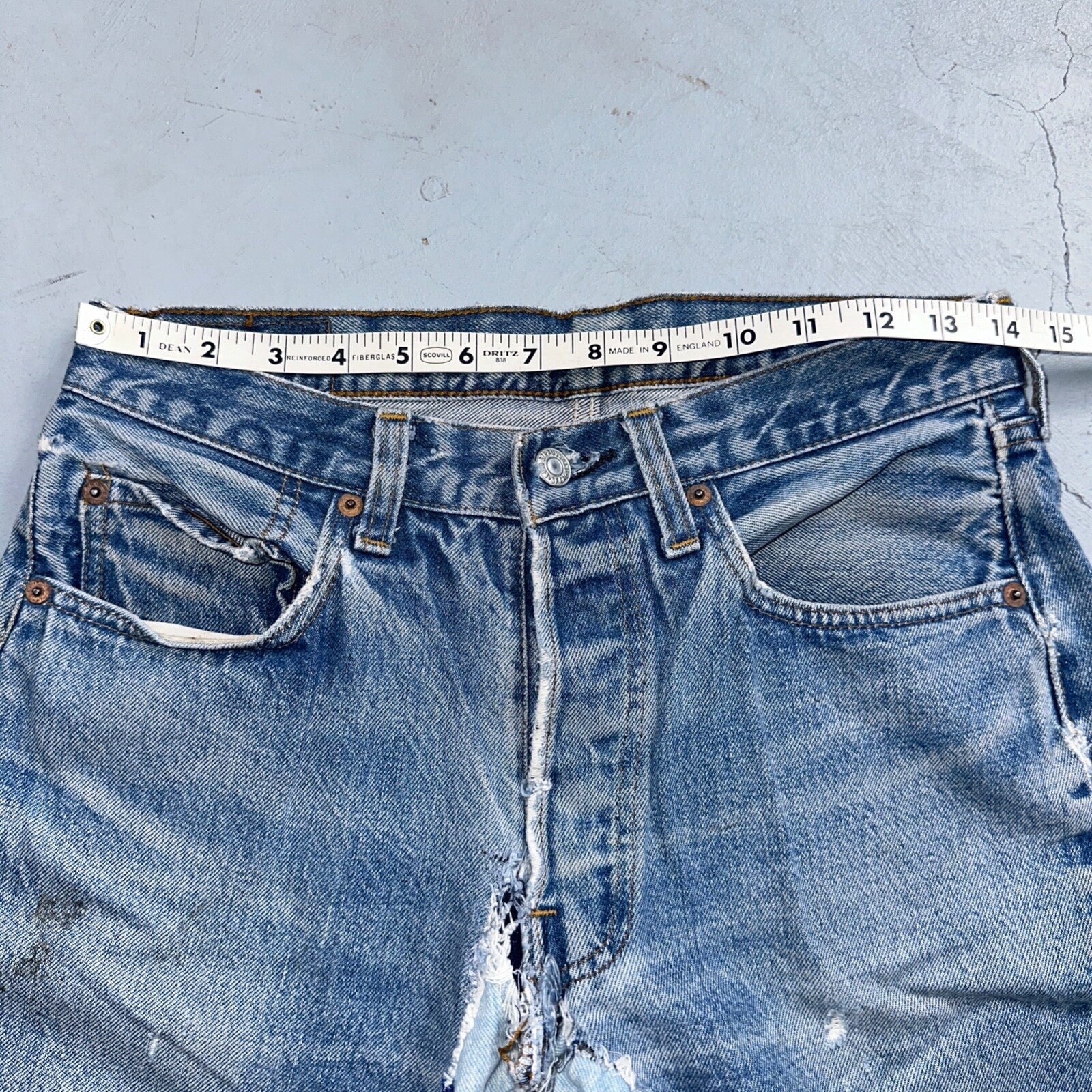 Levis 501 Vintage 80s Redline Selvedge USA XX Jeans Light Wash 32x33 Act 28x28