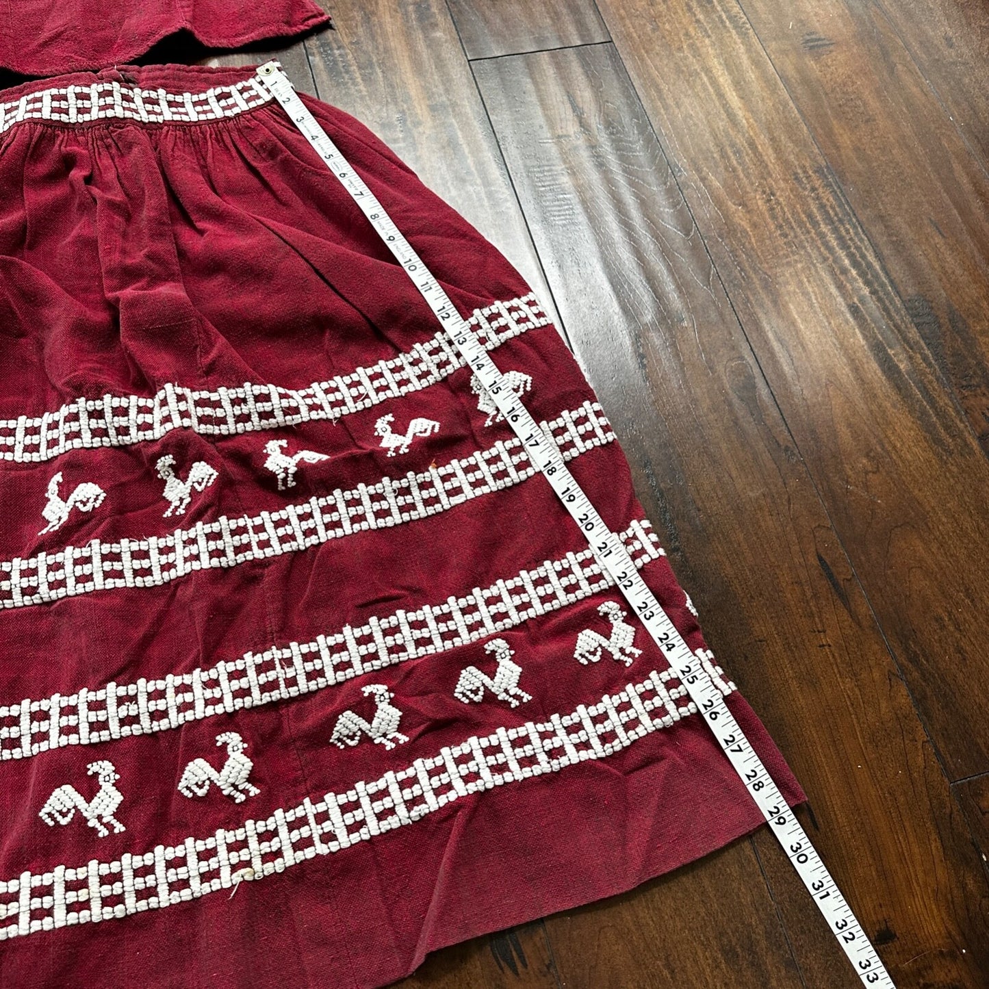 Vintage USA Rockabilly Womens Dress Shirt Skirt 60s 70s Guatemala Rigalt Mexico