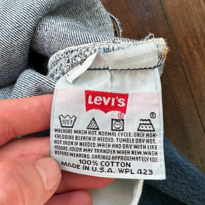 VTG Levis 501 XX Button Fly 90s USA Jeans Denim Straight Capri 34x30 Act 31x25