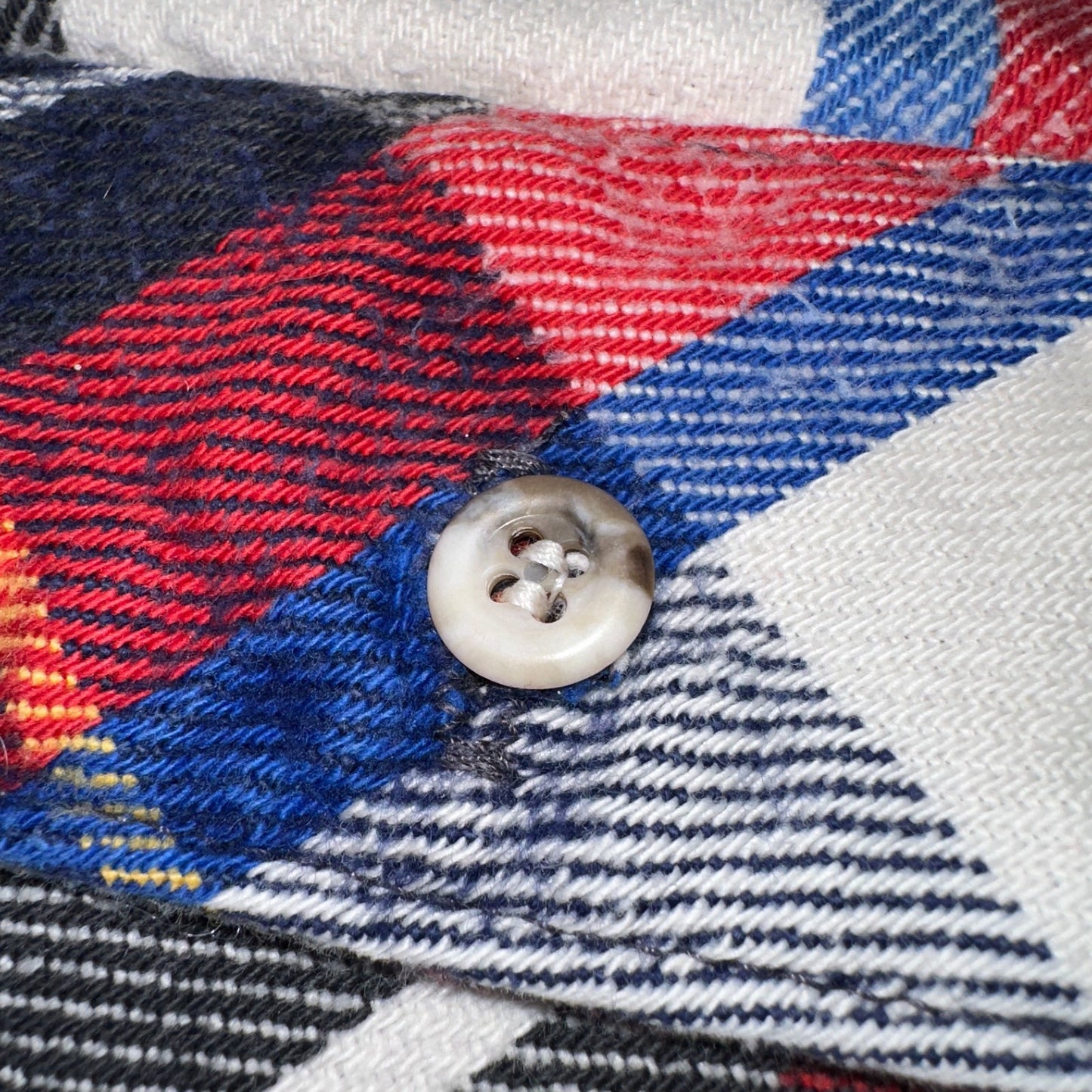 Vintage Five Brother Shirt Mens L Plaid Flannel Made in Black Red 1970s 70s