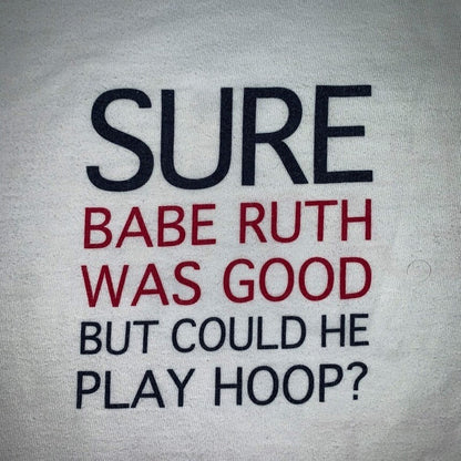 Jordan Babe Ruth Baseball Vintage Nike T Shirt USA Rare Play Hoop 90s Gray Tag