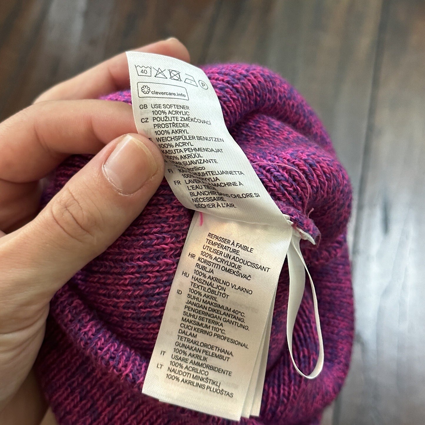 H&M Cool Cats Sweet Heart Knit Beanie Cute Winter Rare Pink Purple Girls