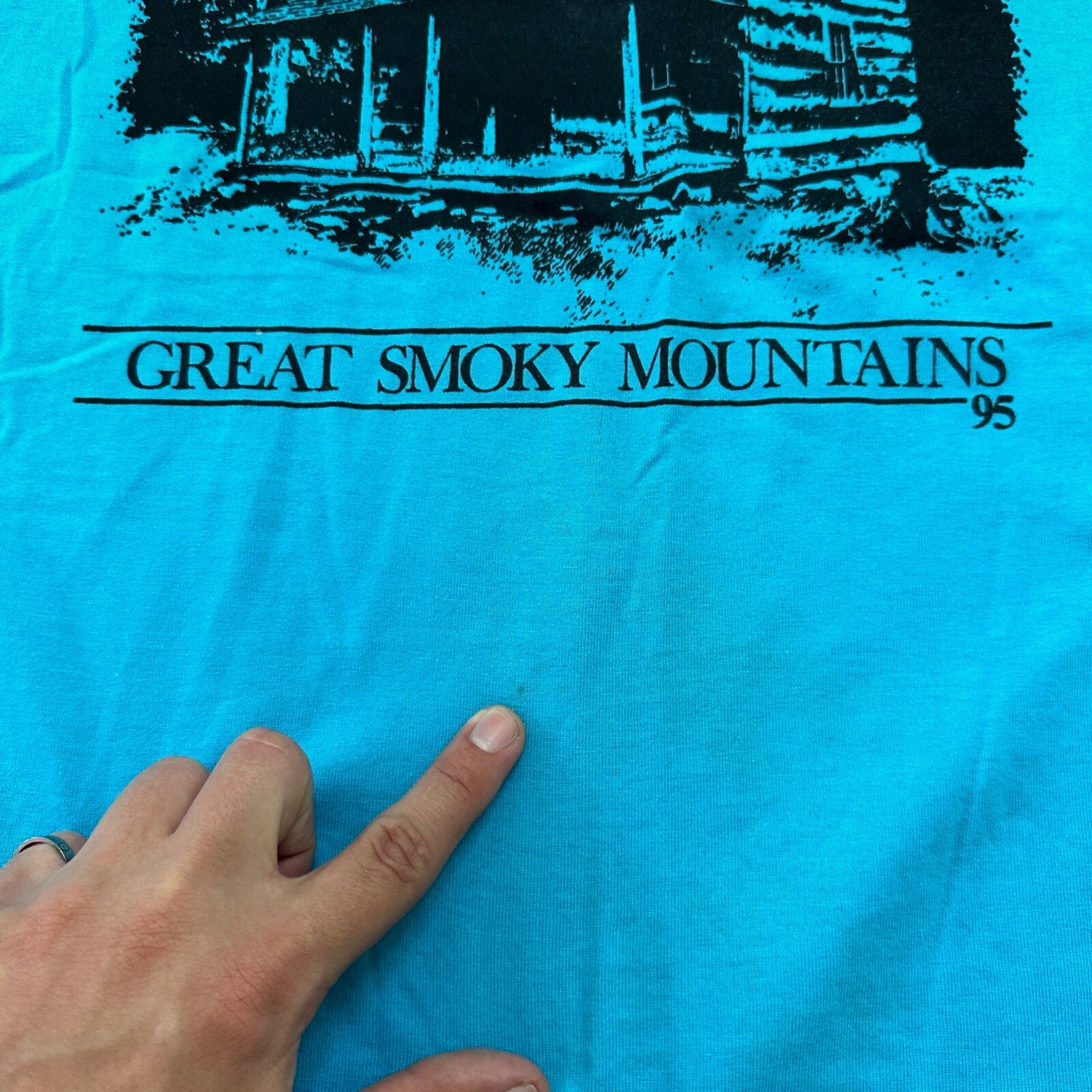 Cades Cove Smoky Mountains Vintage T Shirt Tennessee Travel 90s Single Stitch