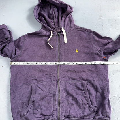 Polo Ralph Lauren VTG Full Zip Hoodie Men’s Size M Cotton Purple Jacket 90s