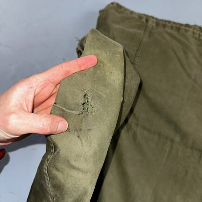 Vintage Military Jacket Green Button Up Vietnam Era 60s 70s M65 M1951 Parka