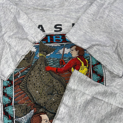 Ray Troll 1990 Alaska Halibut Kickin Butt VTG T Shirt 90s Single Stitch Fish Lee