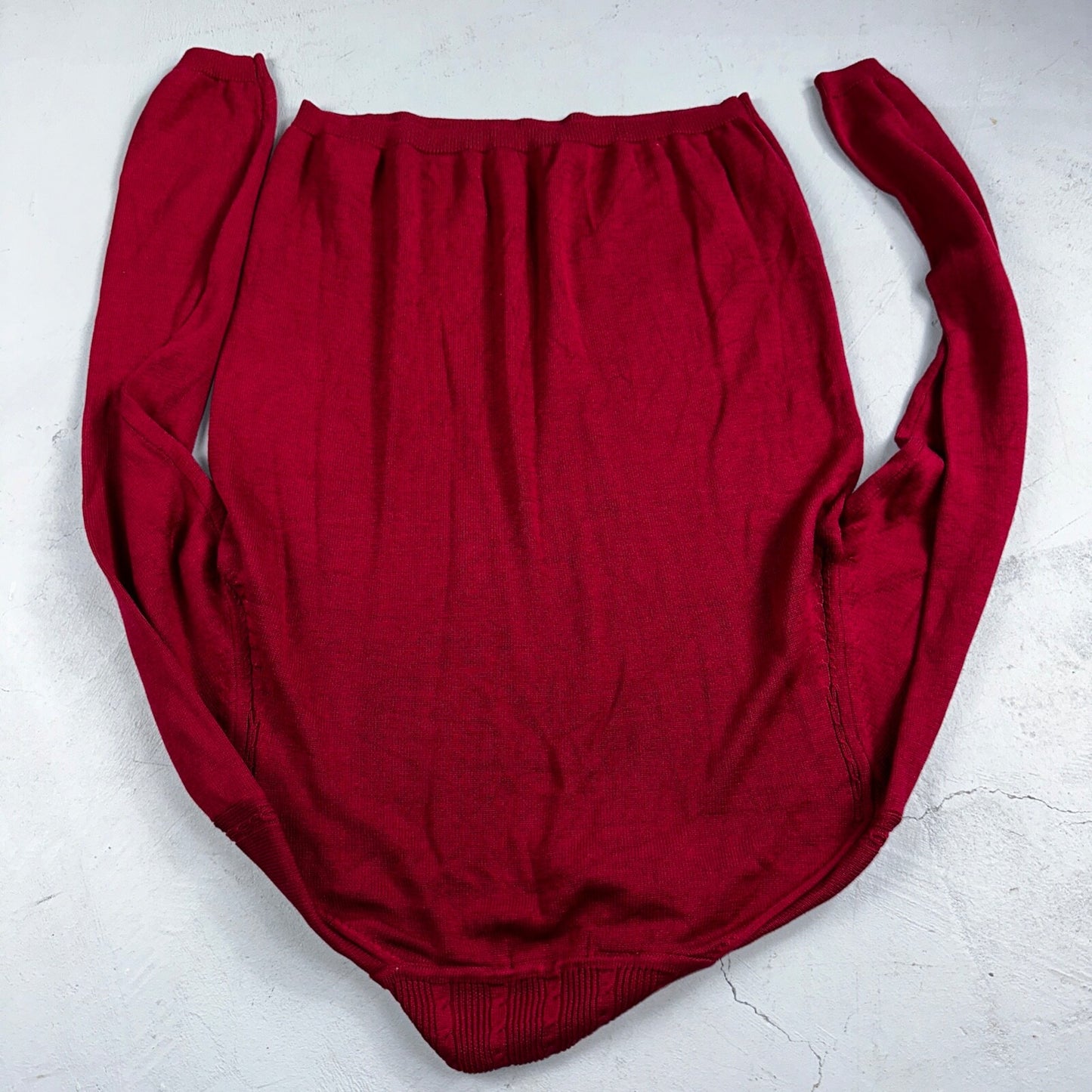 Orvis 100% Silk Pullover Red Mock Neck Sweater Women’s M Cable Knit Accent