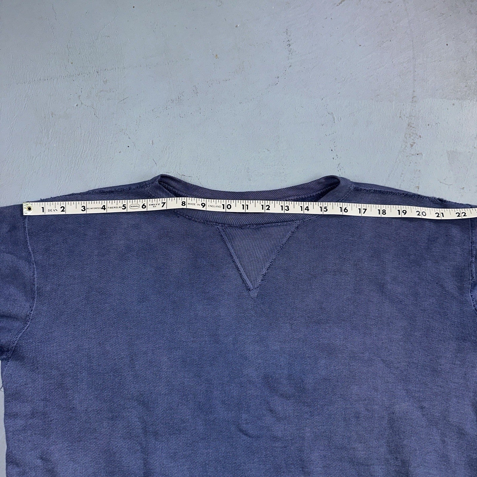 VTG Double V Sweatshirt 40s 50s 1940s Faded Blue Crewneck Boxy Rockabilly 1950s