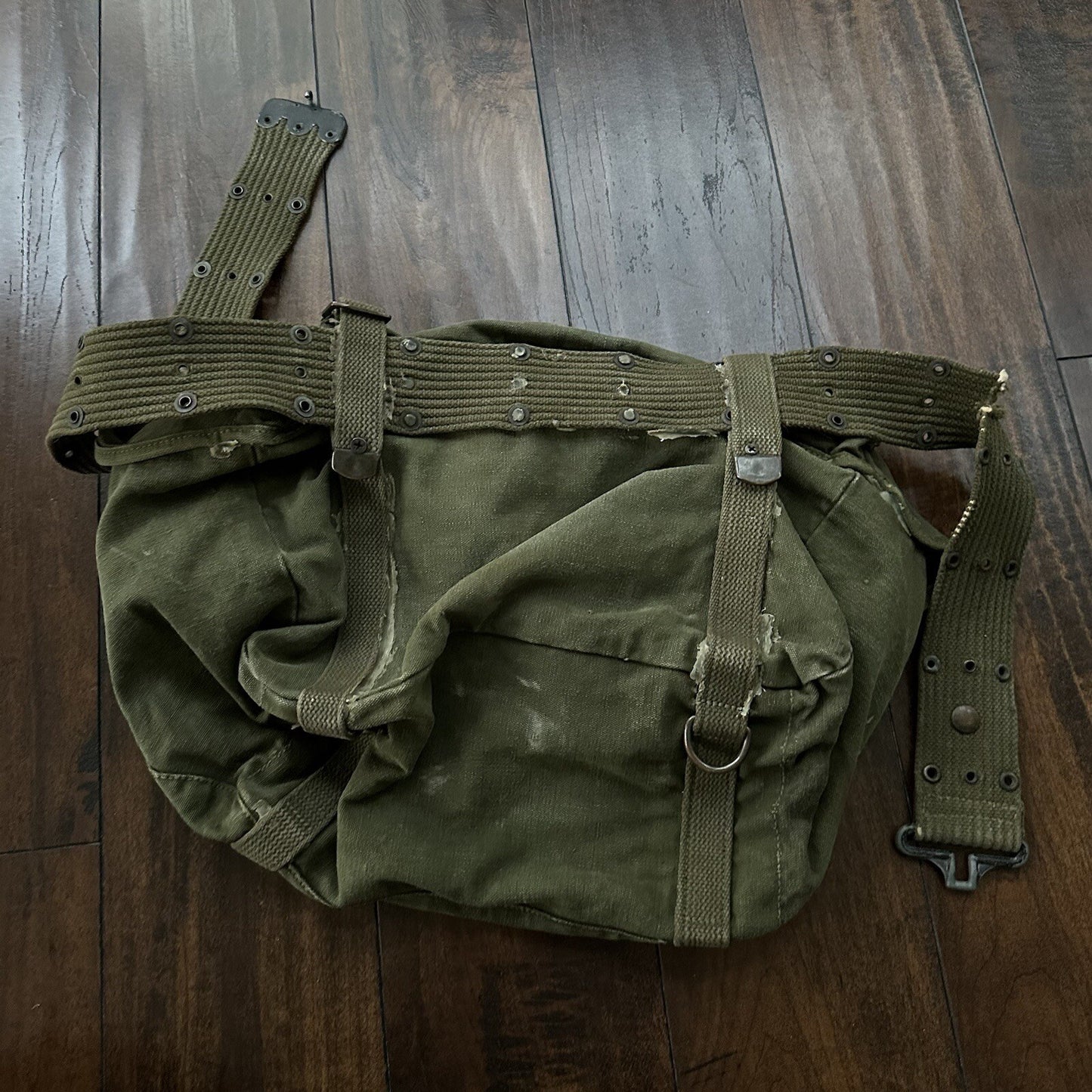 U.S. MILITARY Web Belt Bag Duffle Waist Fanny Pack 1940s 40s WWII Hiking Tools
