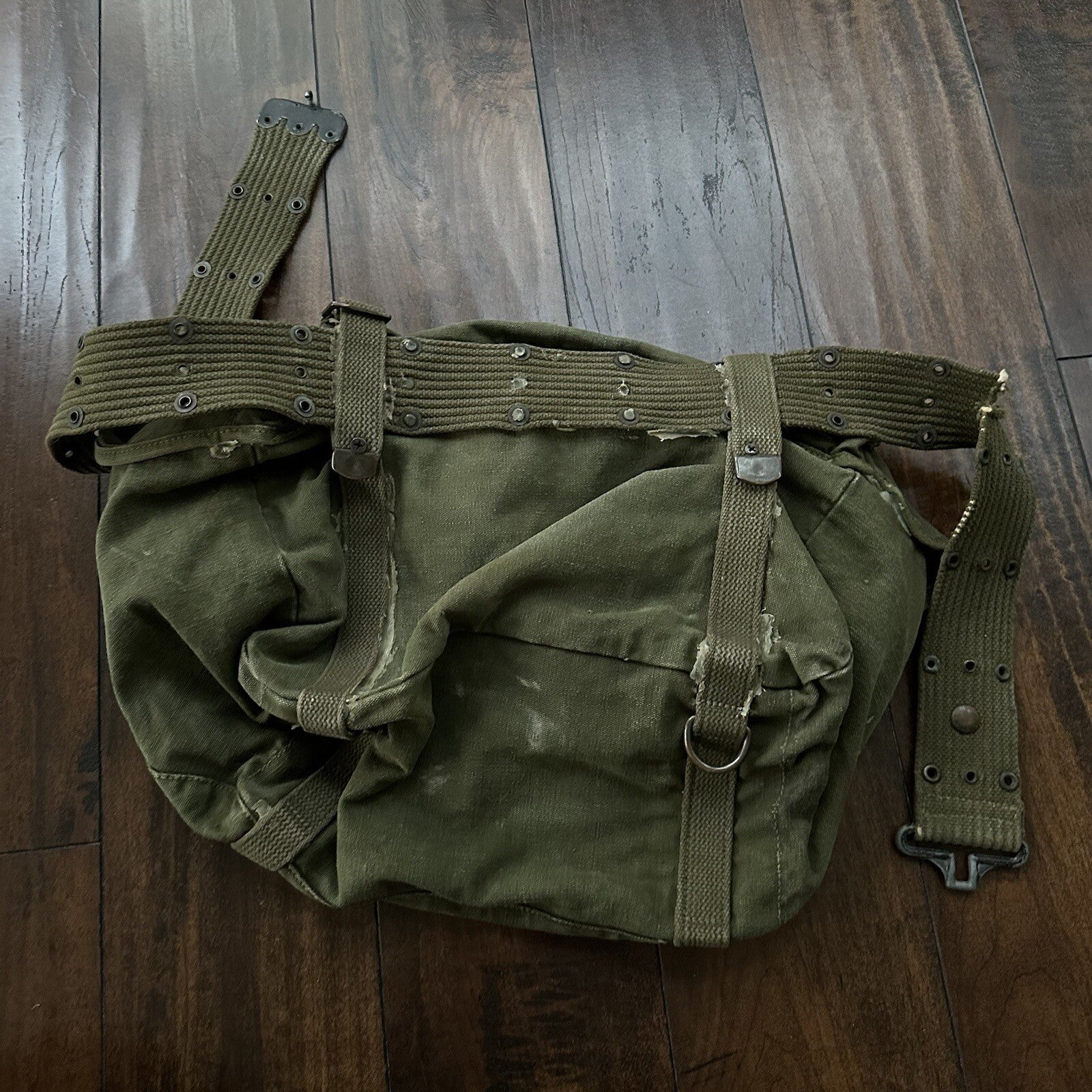 U.S. MILITARY Web Belt Bag Duffle Waist Fanny Pack 1940s 40s WWII Hiking Tools