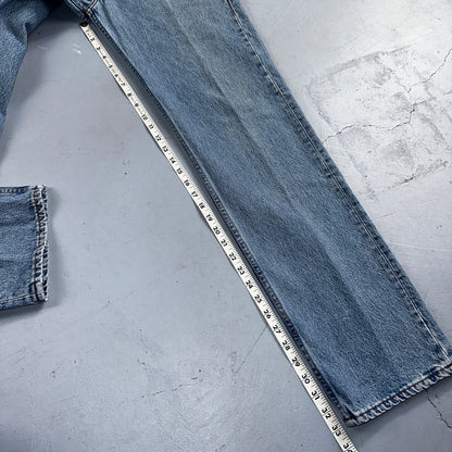 Levis 501 Vintage 90s USA XX Straight Leg Jeans Blue Light Wash 33x34 Act 30x33