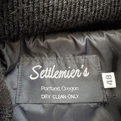 VTG Graffiti Alley Varsity Leather Letterman 70s Jacket 48 Portland Cars Racing