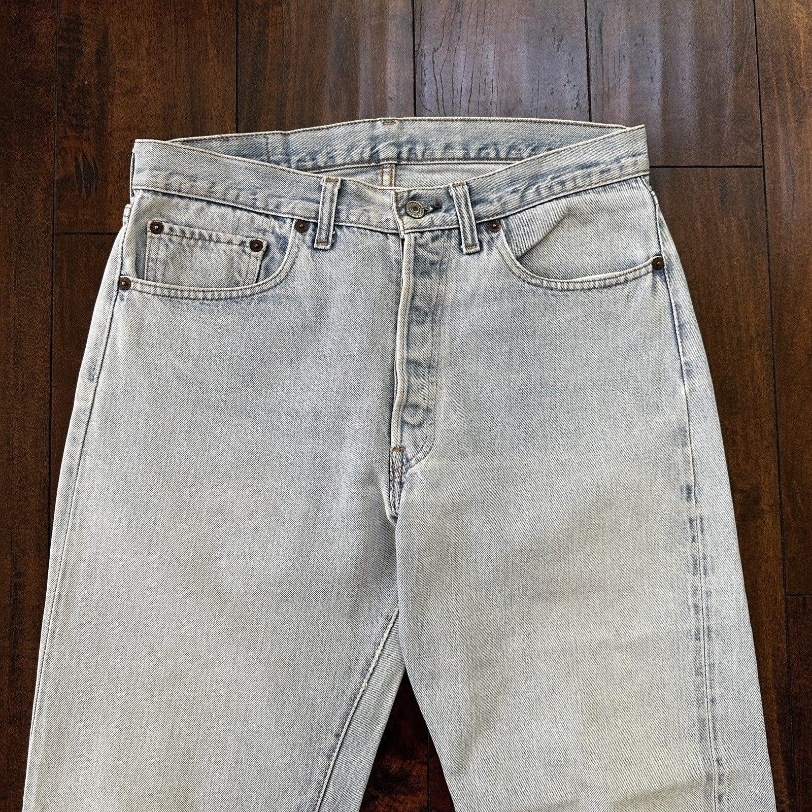 Levis Vintage 80s Redline Selvedge USA 501 XX Jeans Light Wash 34x36 Act 32x31