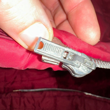 Haband Jacket Mens Red Barn Chore Puffer Coat Hood Zip Up Scovill 70s Fur Lined