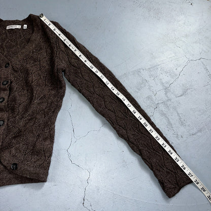 Vince Wool Cashmere Sweater Size XS Brown Cardigan Alpaca Chunky Knit