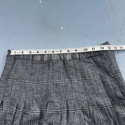 Gray Plaid Original Vintage Wool Pleated Skirt Rockabilly 1960s 50s 60s 26 Waist