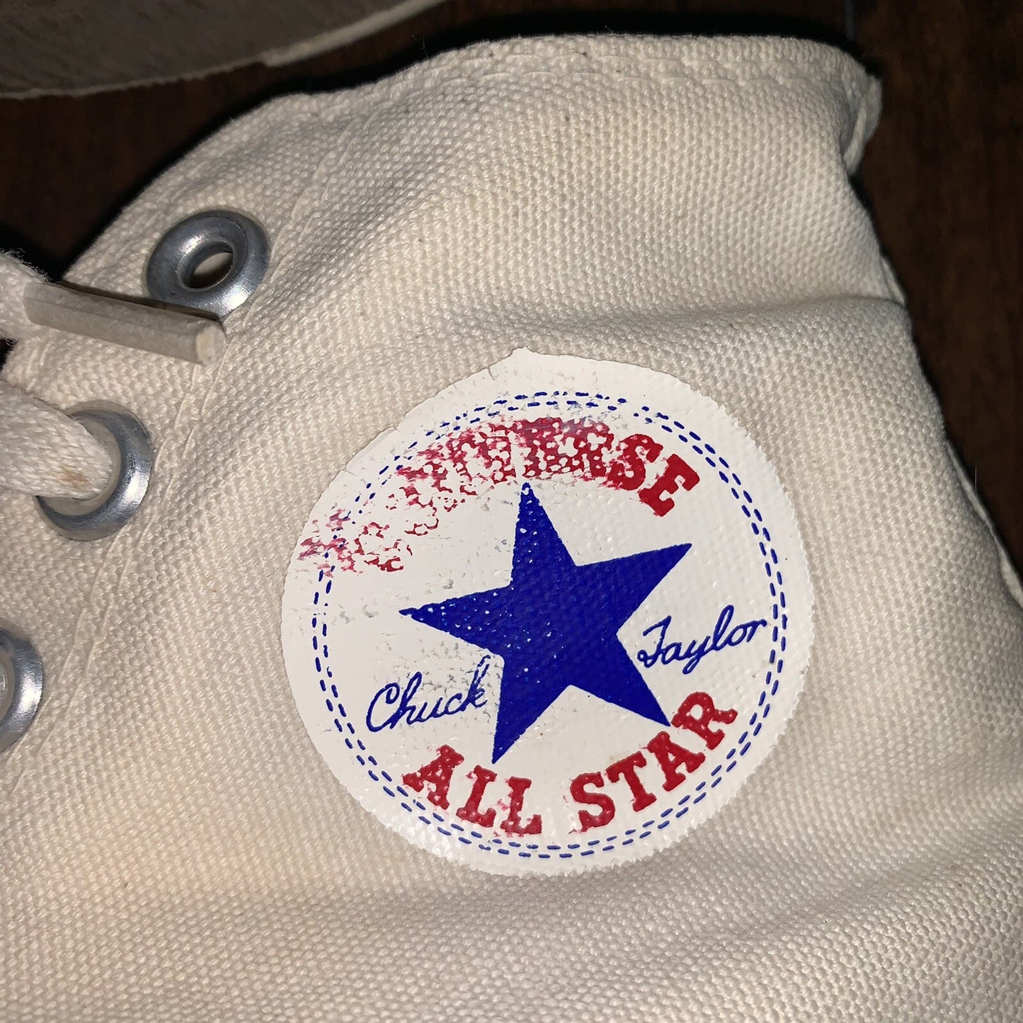 Vintage 60s CONVERSE Chuck Taylor All Star Blue Label White 7 RARE Comfort USA